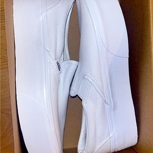 White slip on vans